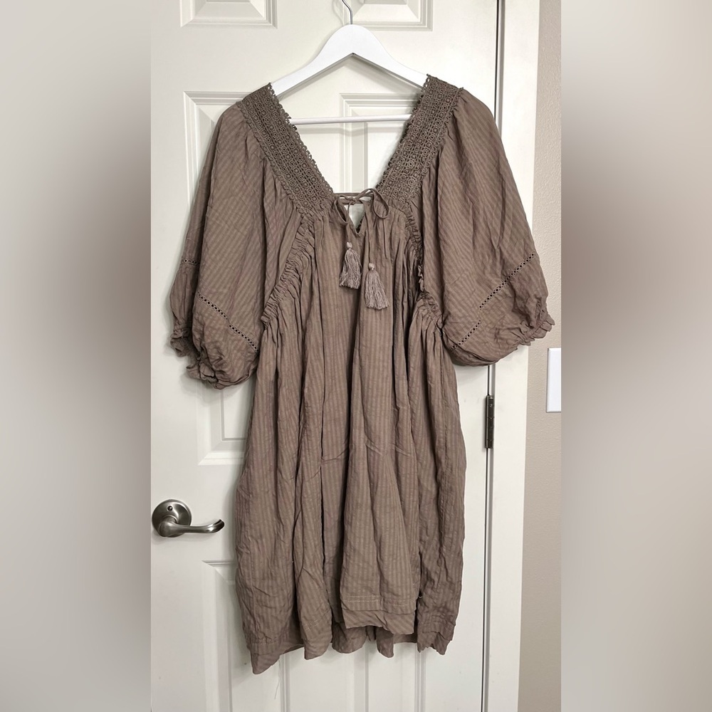 Impressions Striped Babydoll Dress NWOT